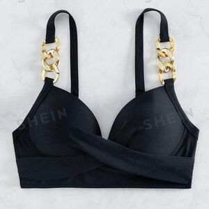 Sexy SwinTop Bikini Linked with Chain - Push Up
Black / XL - New